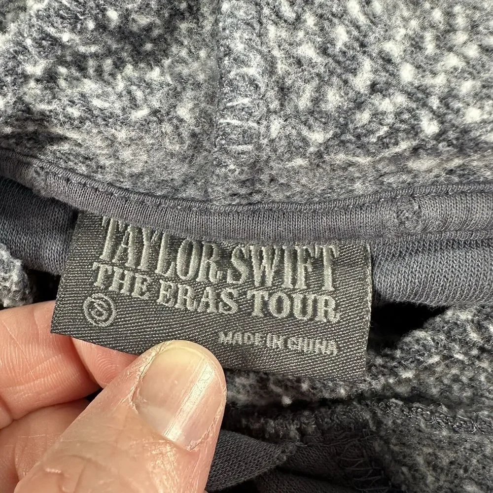 Taylor Swift Eras‎ Tour Hoodie Small 2023 Gray Offical Merch Swiftie Oversized